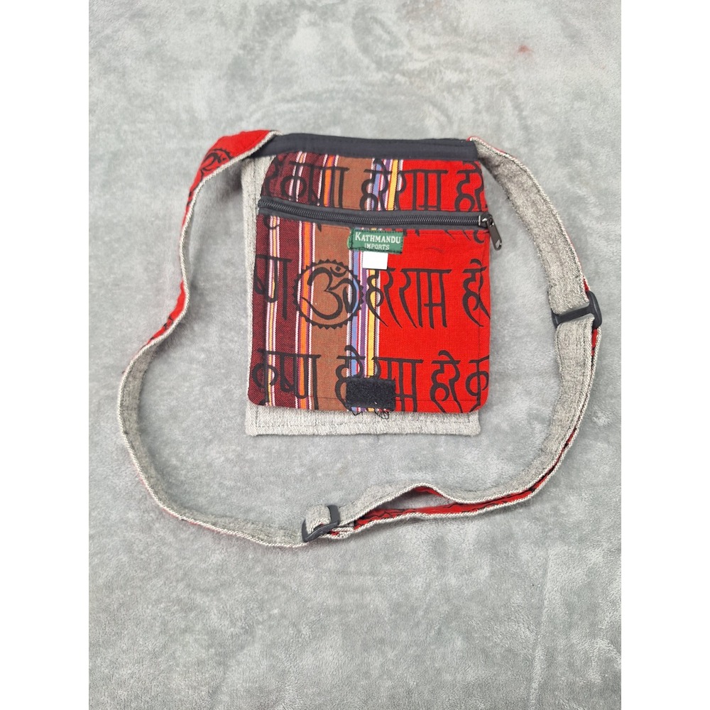 Kathmandu Imports Dreamcatcher Om Crossbody Bag Red Grey‎ Himalayan Boho New - Picture 3 of 5